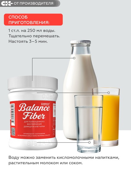 Баланс файбер - коктейль из растворимой и нерастворимой клетчатки