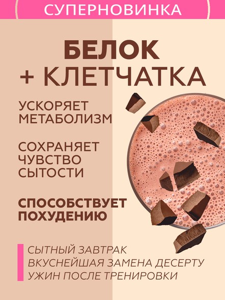 Протеиновый коктейль с клетчаткой и шоколадом